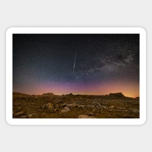 Aurora Borealis over Glyder Fawr in Snowdonia Sticker